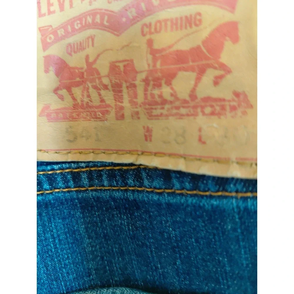 Levis 541 Jeans Mens 38 X 30 Athletic Fit Blue Stretch Denim